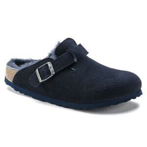 NEW Birkenstock Boston Shearling Suede Leather - Night - Size 7.5/38